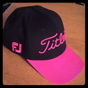 Pink and Black Titleist Golf Hat